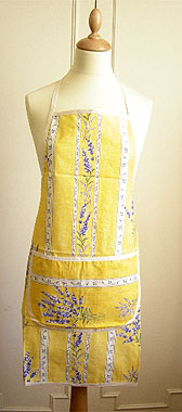 French Apron, Provence fabric (lavender 2007. yellow)